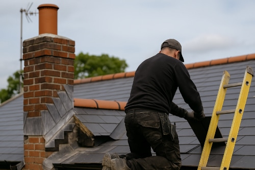 Roofer working on roof in Harrogate